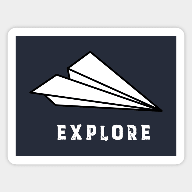 Curious Explorer Paper Plane Sticker by happinessinatee